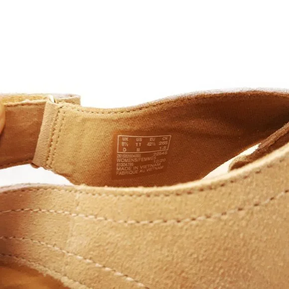 Clarks Comfort Collection Tan Annadel Eirwyn Suede Wedge Sandal- Womens Sz 11M - Picture 7 of 7